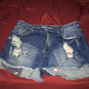 High rise American flag jean shorts